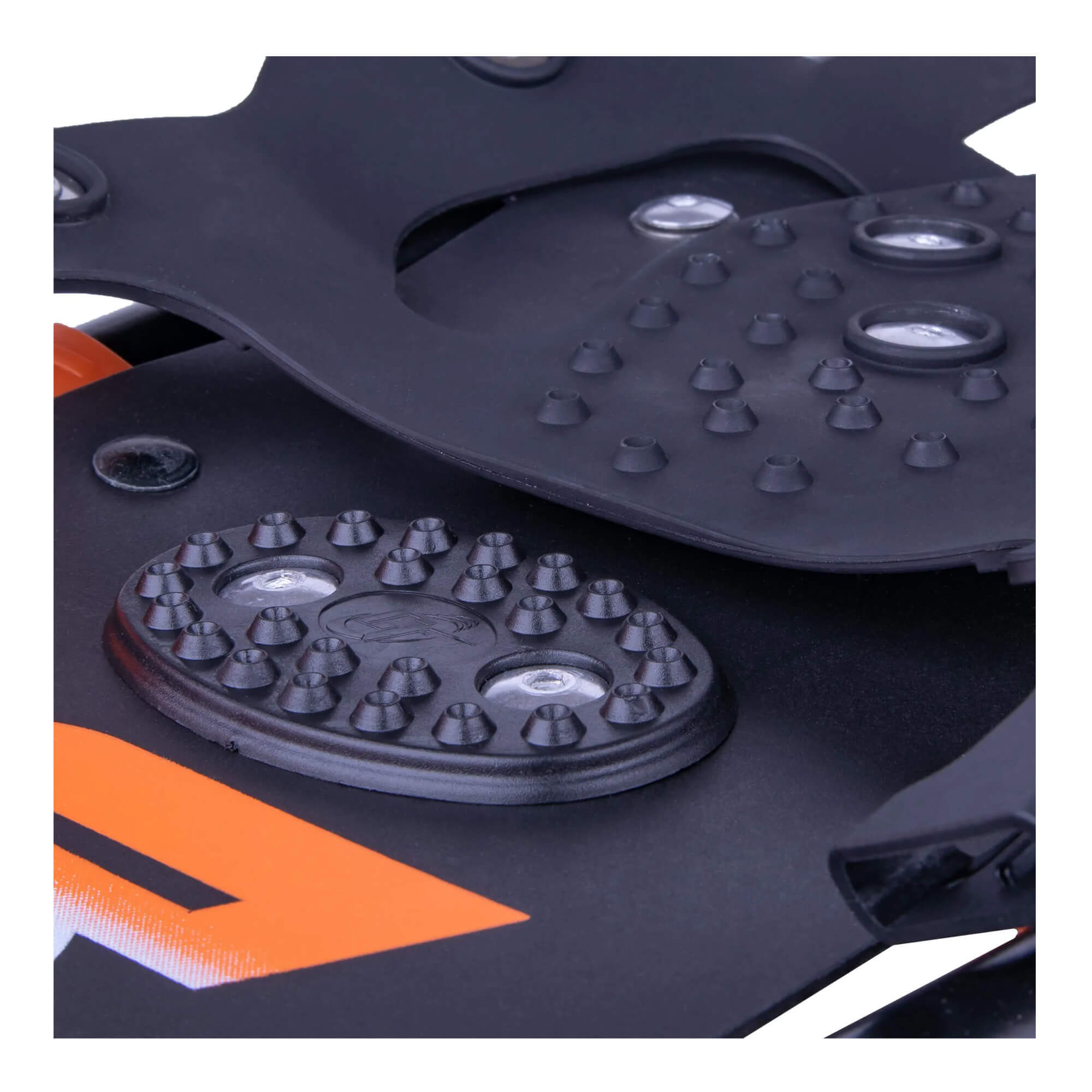Sněžnice RAPTOR černo-oranžové, nosnost 41 kg, 6+6 hrotů, quick-click zapínání